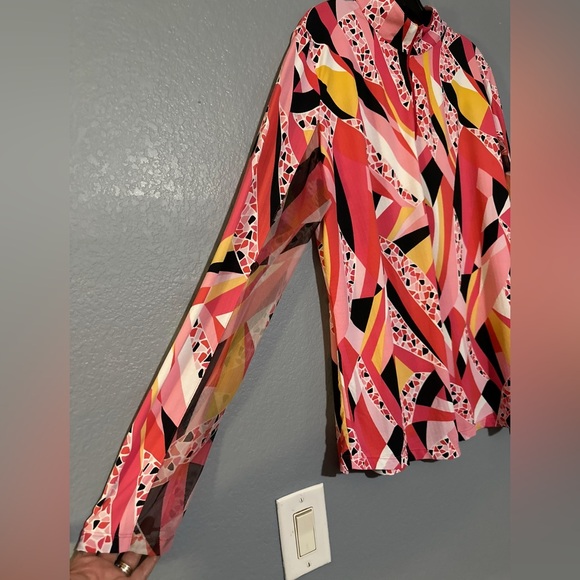 IBKUL BRIANNA WATERMELON LONG SLEEVES TOP - Picture 4 of 5